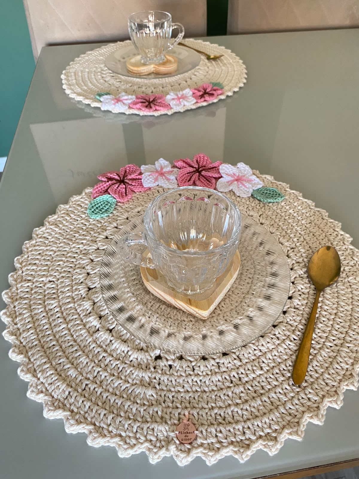 Jogo Americano Ester com Flores 🌸